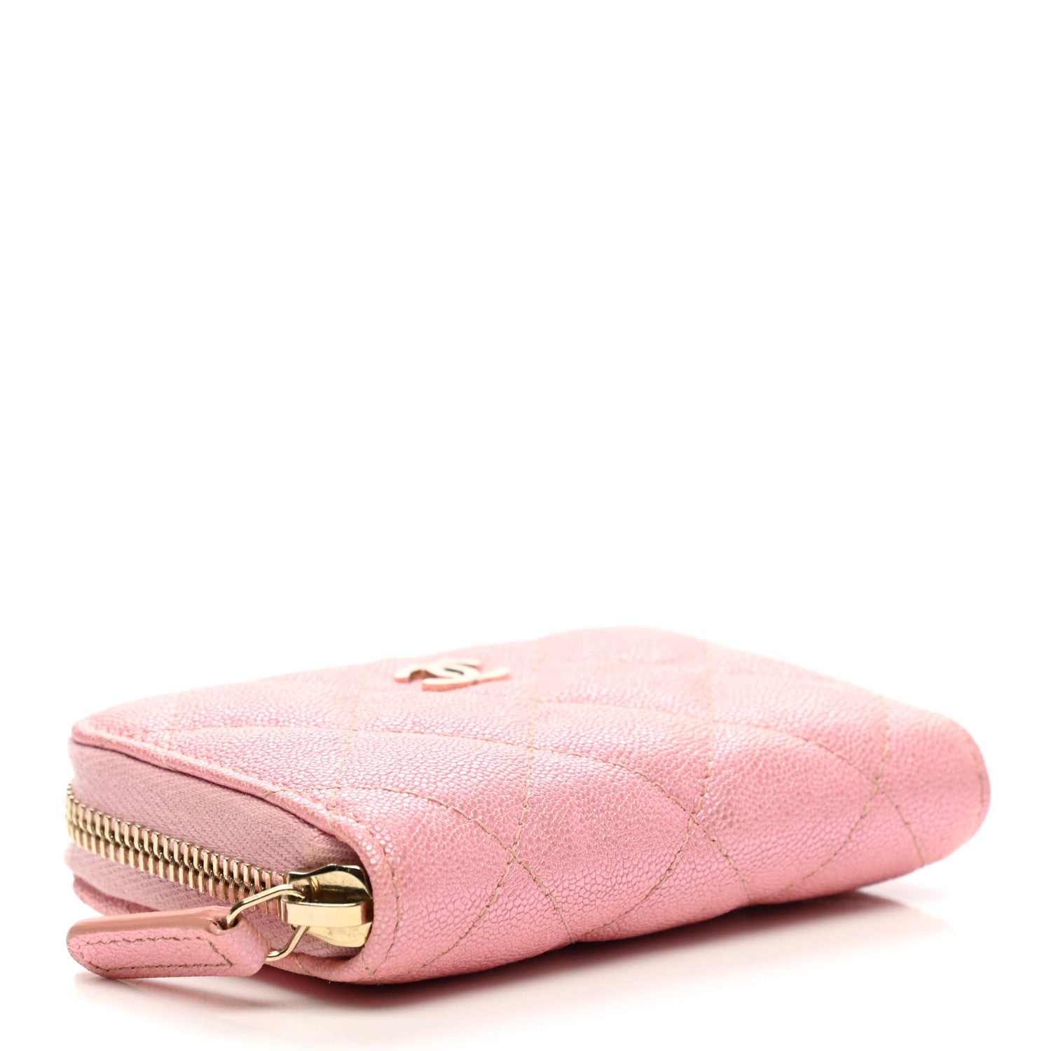 Chanel Iridescent Caviar Quilted Zip Coin Purse Pink 4 of 9