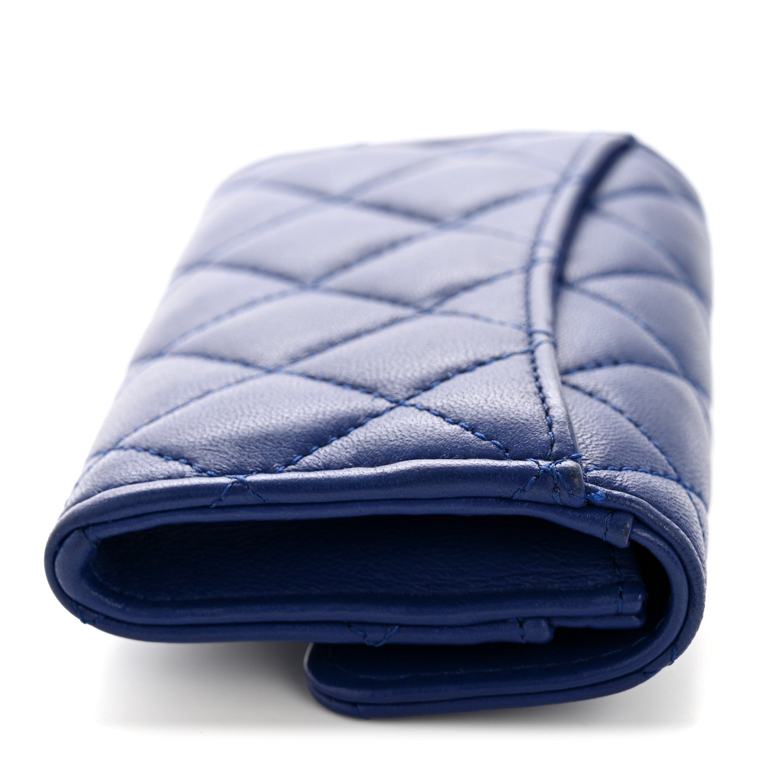 Chanel Lambskin Quilted Flap Card Holder Wallet Blue 10 of 10