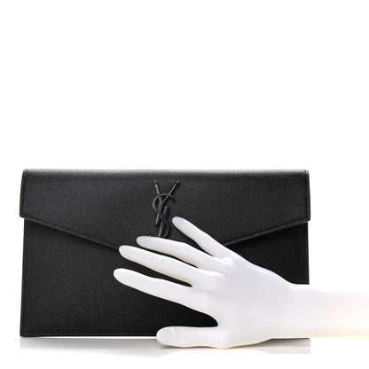 Saint Laurent Grain De Poudre Uptown Pouch Black 2 of 9