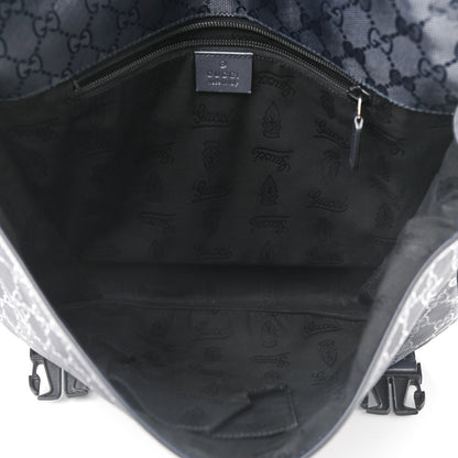 Gucci Imprime Monogram Medium Double Buckle Flap Messenger Bag Navy 5 of 9