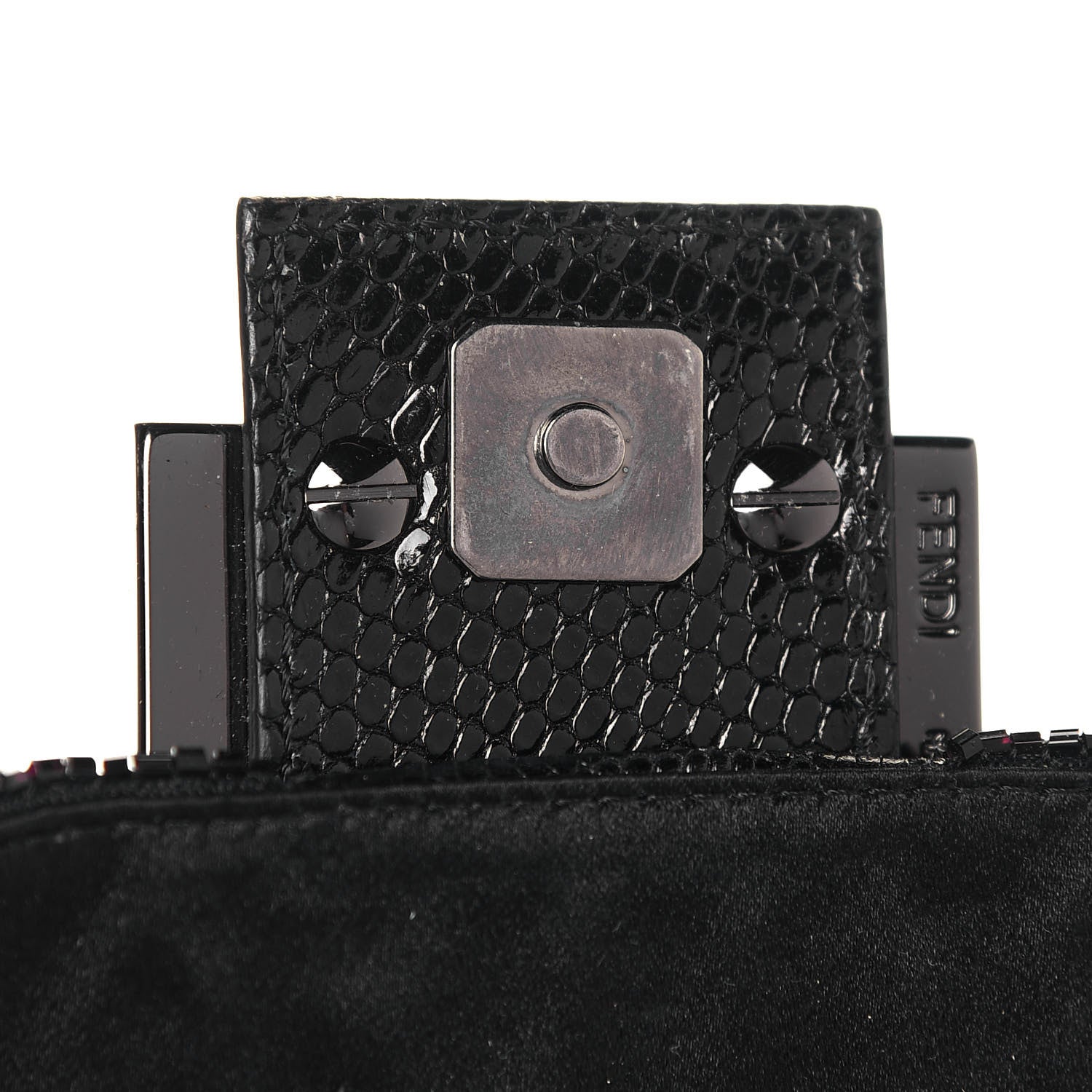 Fendi Lizard Beaded Mini Mama Baguette Black 13 of 13