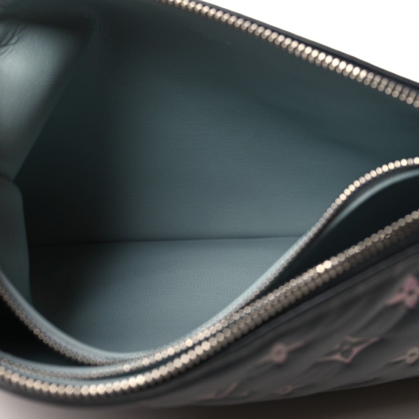 Lambskin Embossed Monogram LV Ski Coussin PM Black Multicolor