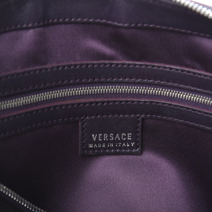 Versace Patent Madonna Satchel Dark Purple 6 of 11