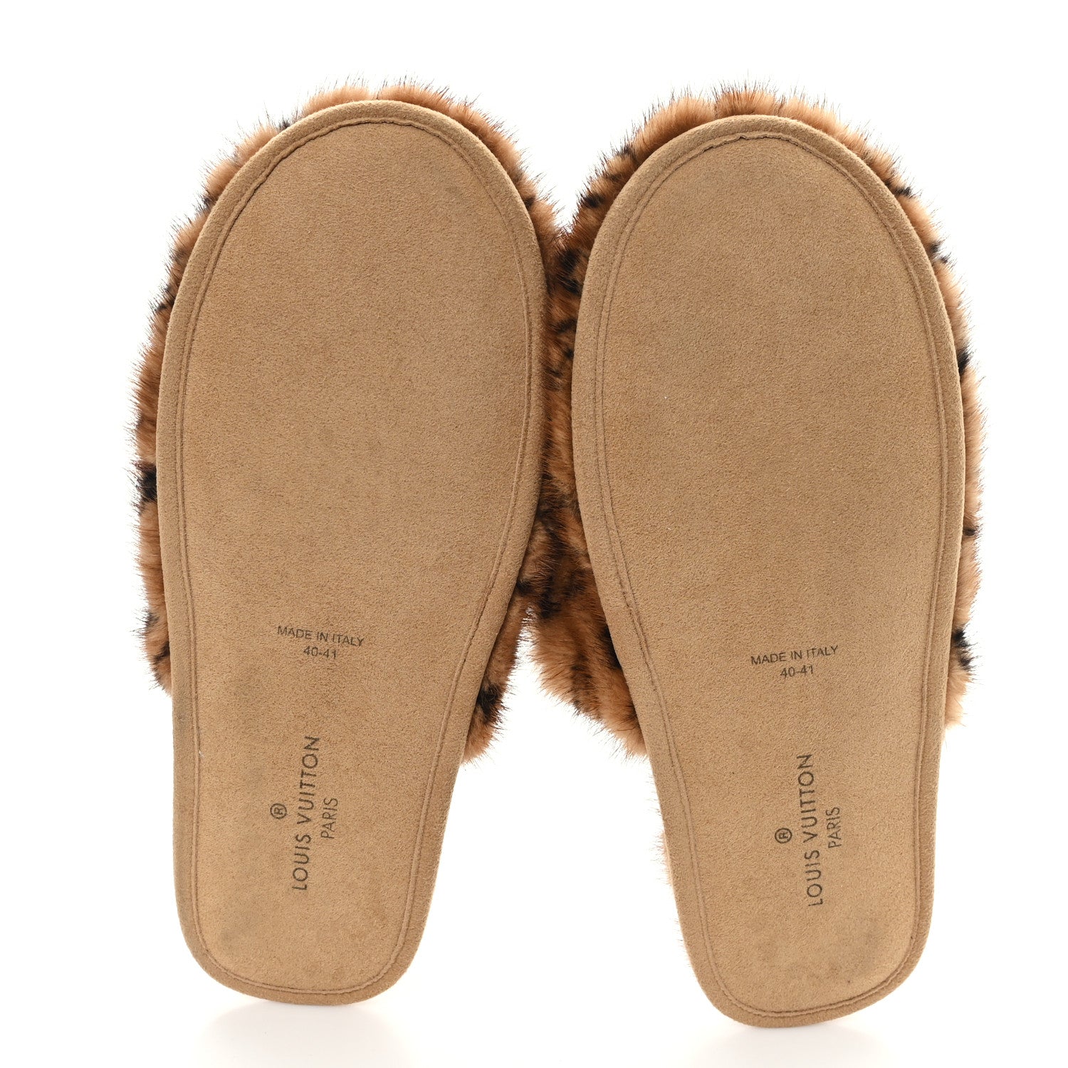 Louis Vuitton Mink Fur LV Suite Slippers Cognac 40-41 6 of 7