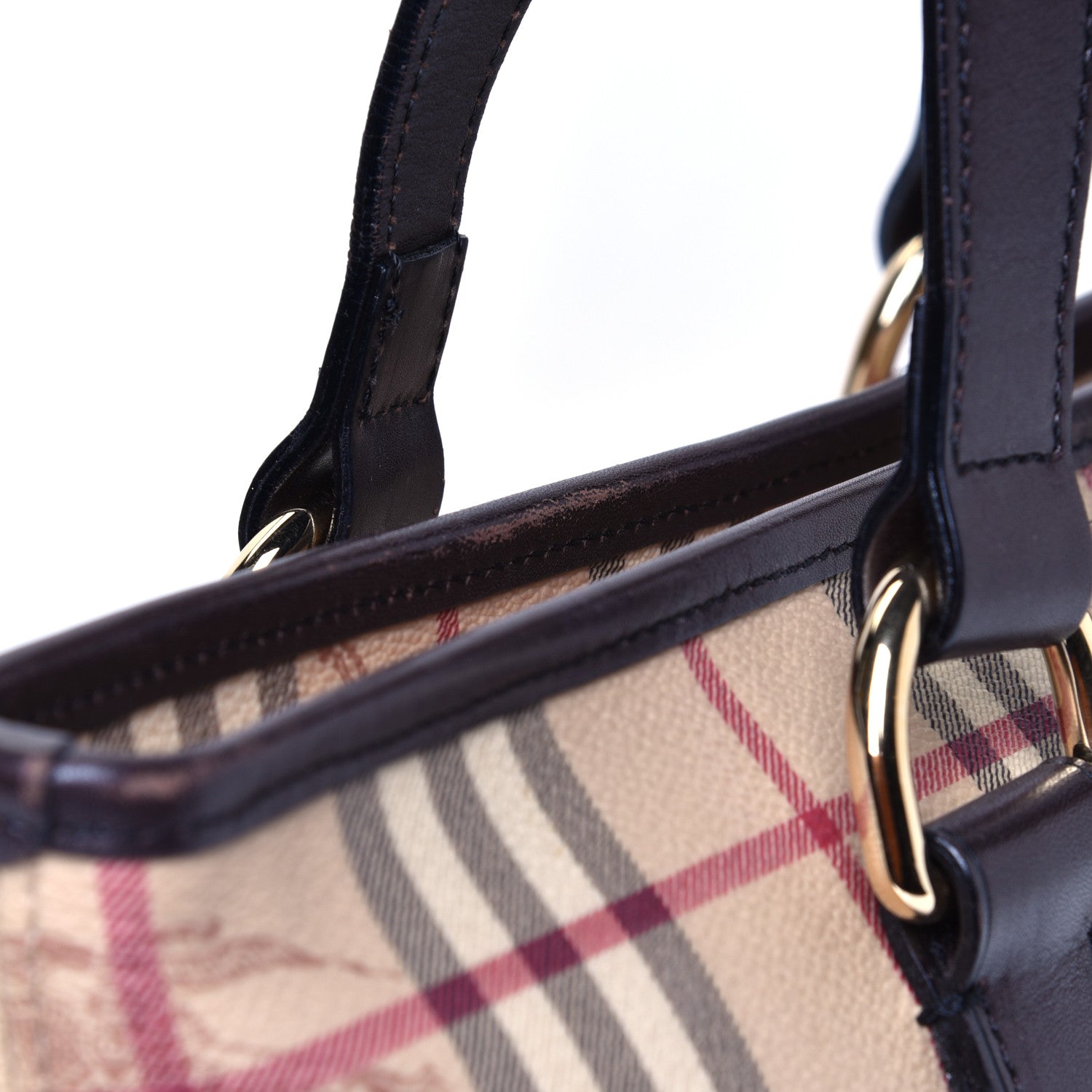Burberry Haymarket Check Medium Regent Tote Chocolate 9 of 10