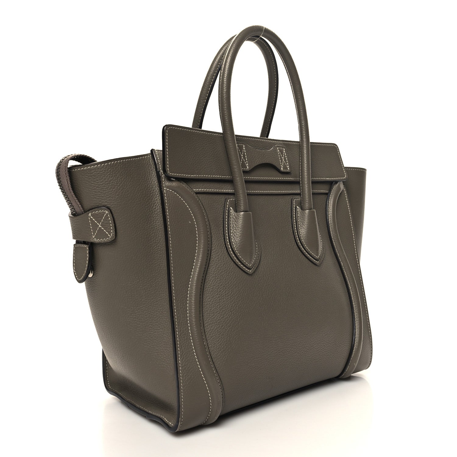 Celine Drummed Calfskin Micro Luggage Souris 3 of 14