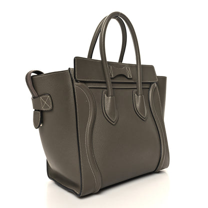 Celine Drummed Calfskin Micro Luggage Souris 3 of 14