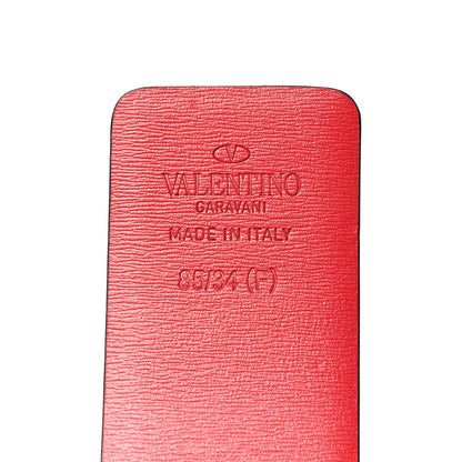 Valentino Garavani Glossy Calfskin VLogo Reversible 40mm Belt 85 34 Black Rouge Pur 5 of 5