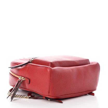 Gucci Pebbled Calfskin Soho Chain Backpack Red 4 of 9