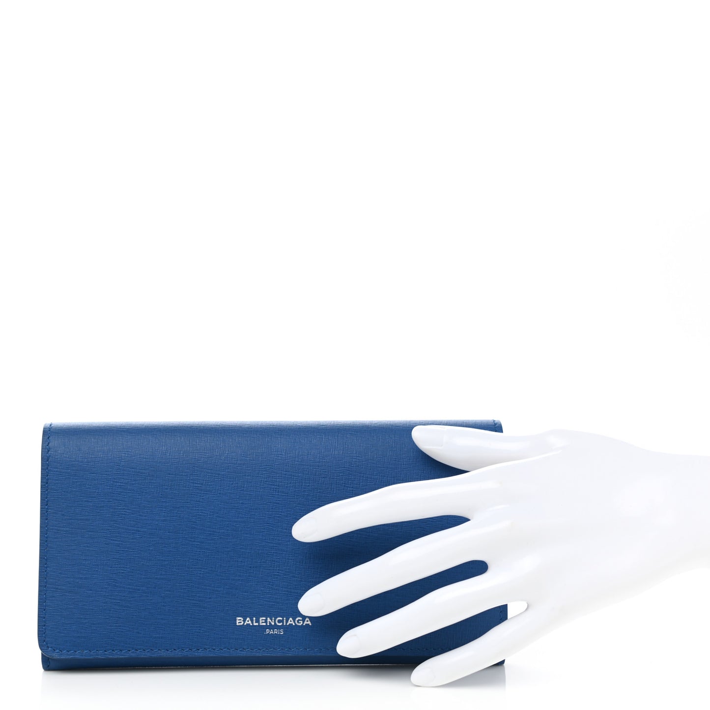 Striped Calfskin Essential Money Wallet Blue