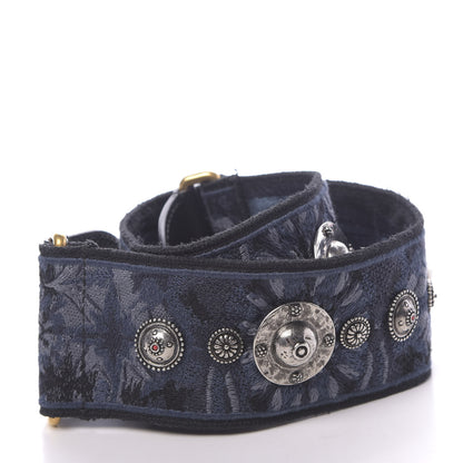Christian Dior Canvas Embroidered Studded KaleiDiorscopic Adjustable Shoulder Strap Blue 2 of 5