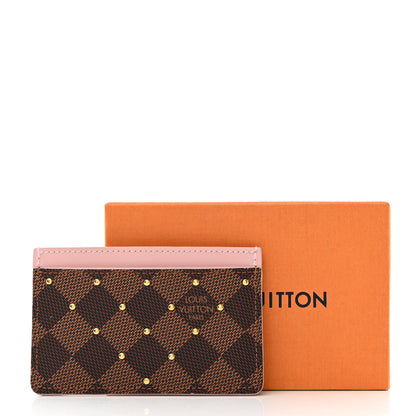 Louis Vuitton Damier Ebene Studded Card Holder Rose Ballerine 8 of 8