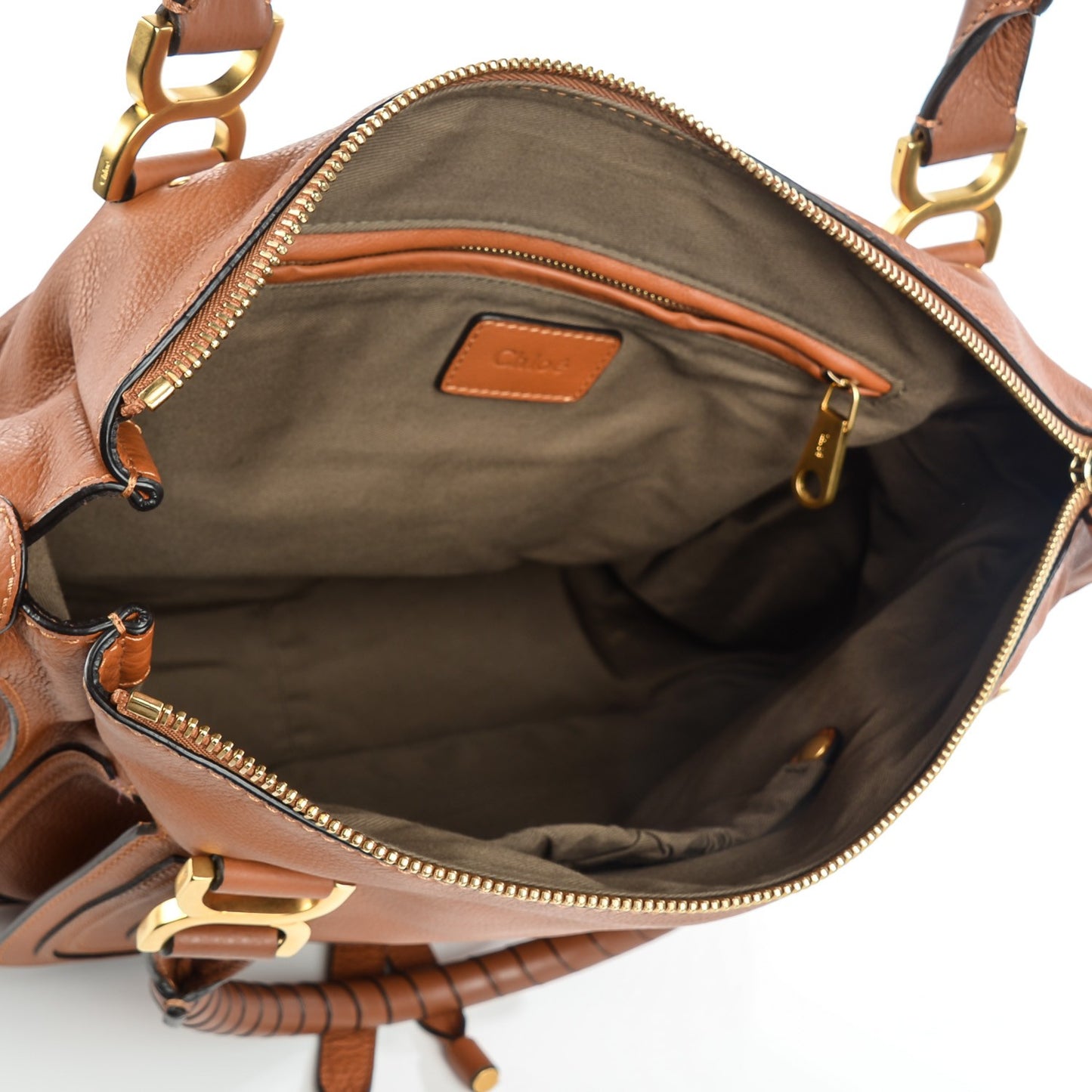 Calfskin Large Marcie Satchel Tan