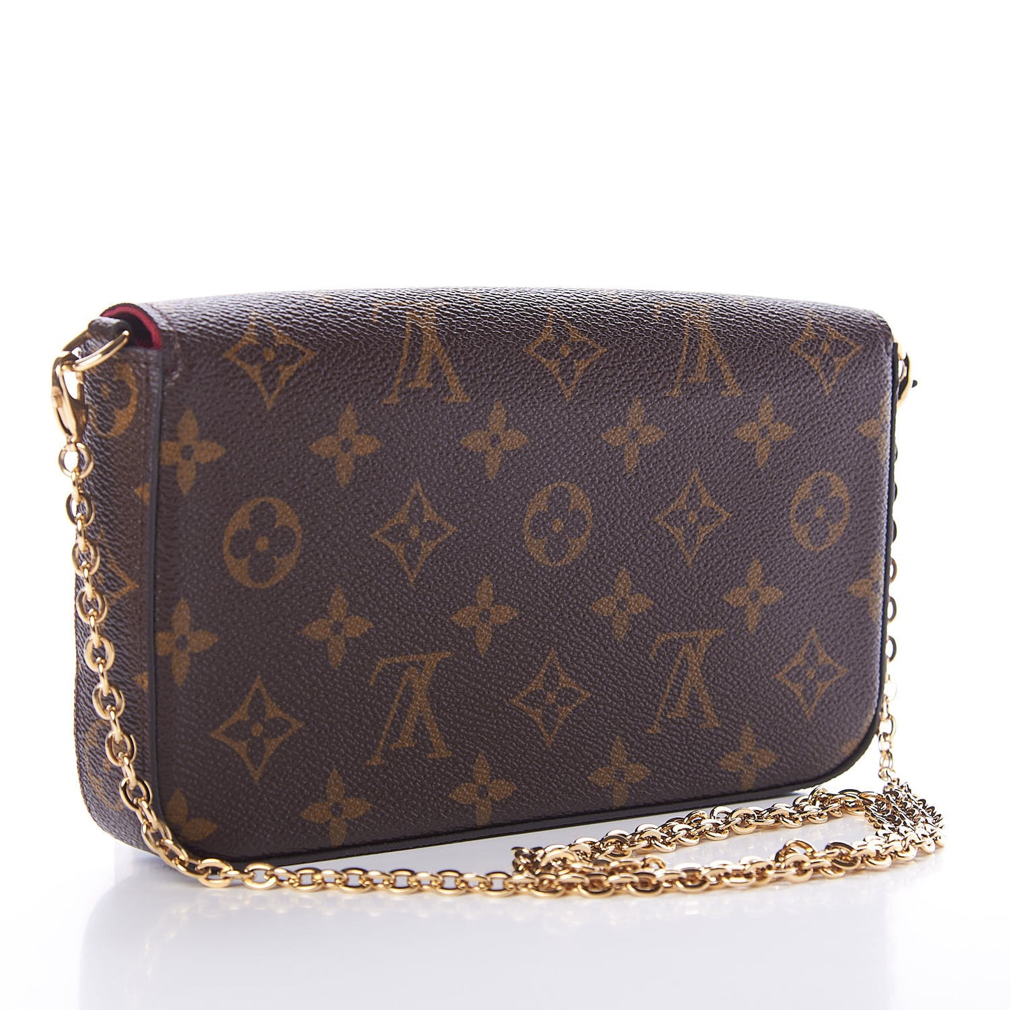 Monogram Pochette Felicie Chain Wallet Fuchsia