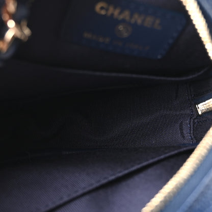 Chanel Caviar Quilted Round Clutch With Chain Navy 5 of 10