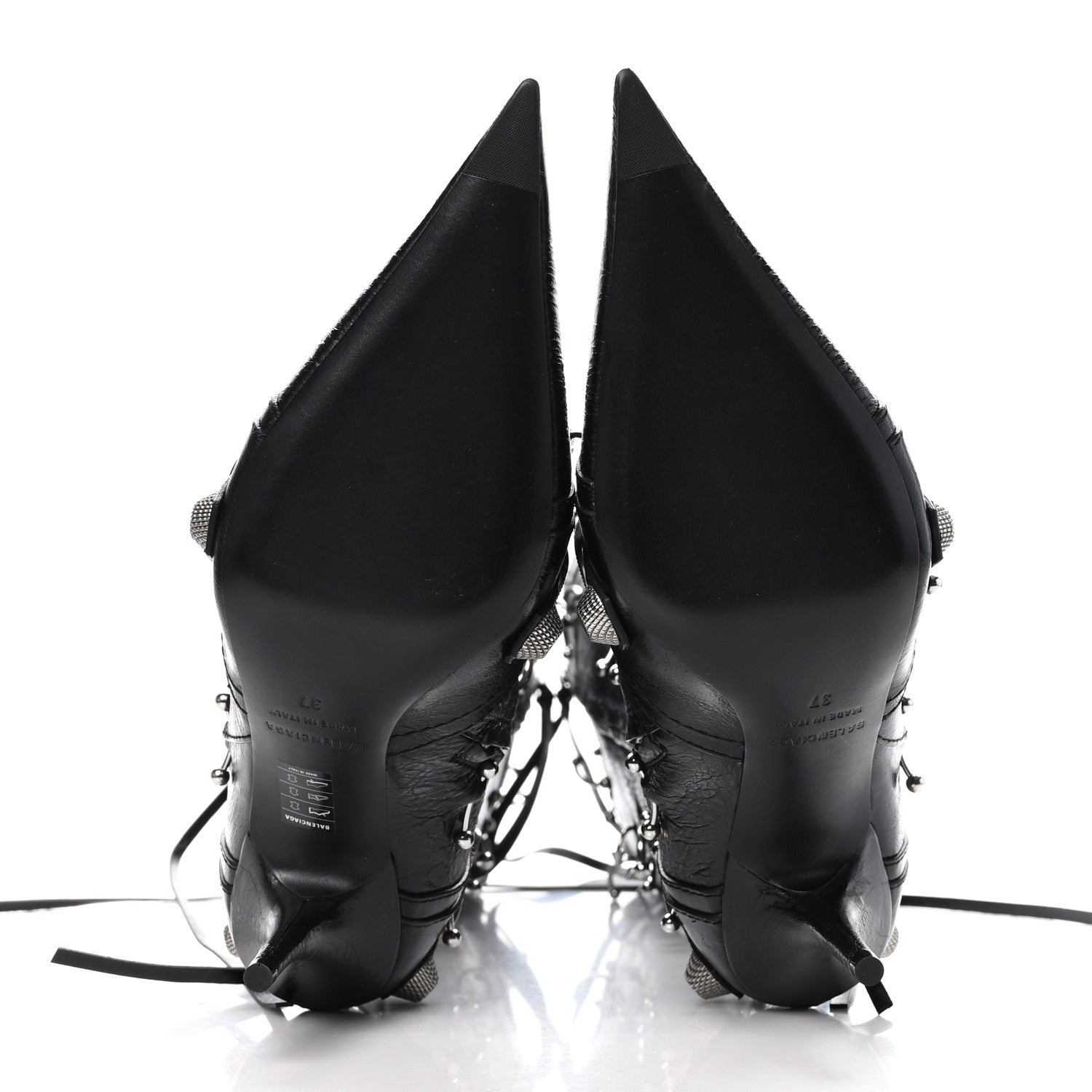 Balenciaga Agneau Arena Piercing Cagole 90mm Boots 37 Black Silver 5 of 8