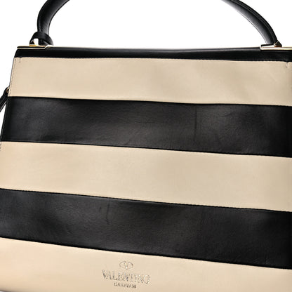 Valentino Garavani Nappa Striped Medium My Rockstud Frame Bag Black Light Ivory 14 of 16
