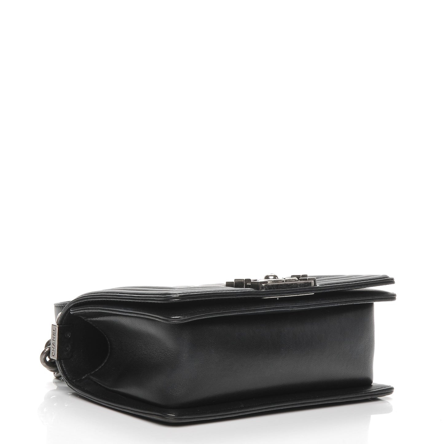 Lambskin Quilted Small Boy Flap Black