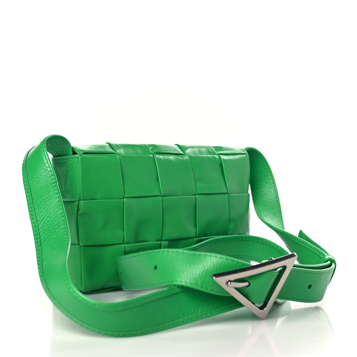 Bottega Veneta Paper Calfskin Maxi Intreccio Cassette Crossbody Bag Parakeet 3 of 9