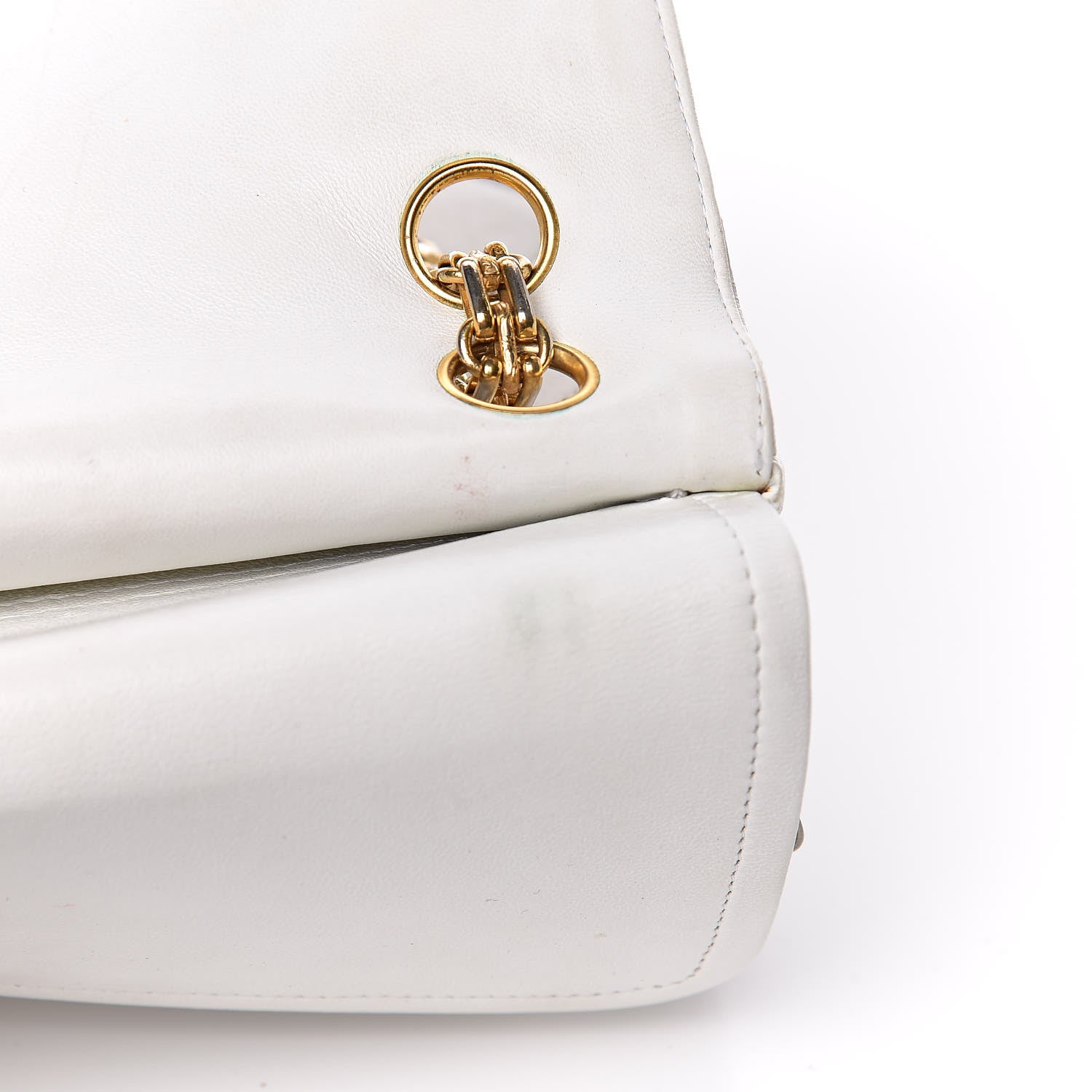 Chanel Lambskin Quilted Medium Double Flap White 14 of 27
