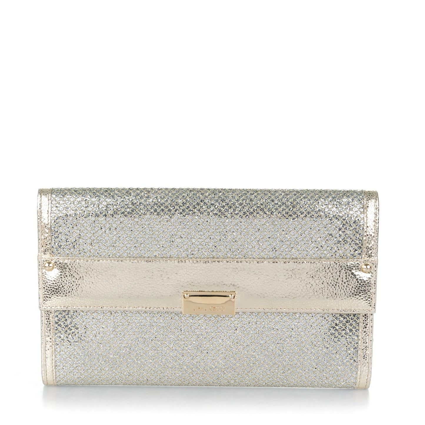 Glitter Fabric Reese L Clutch Champagne