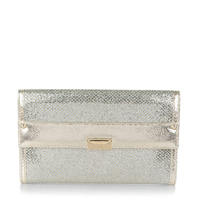 Jimmy Choo Glitter Fabric Reese L Clutch Champagne 1 of 7