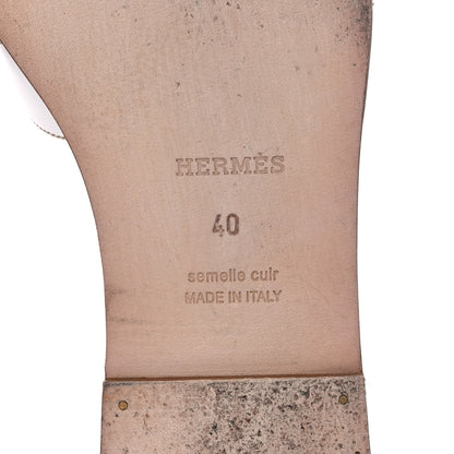 Hermes Box Calfskin Oran Sandals 40 White 6 of 11