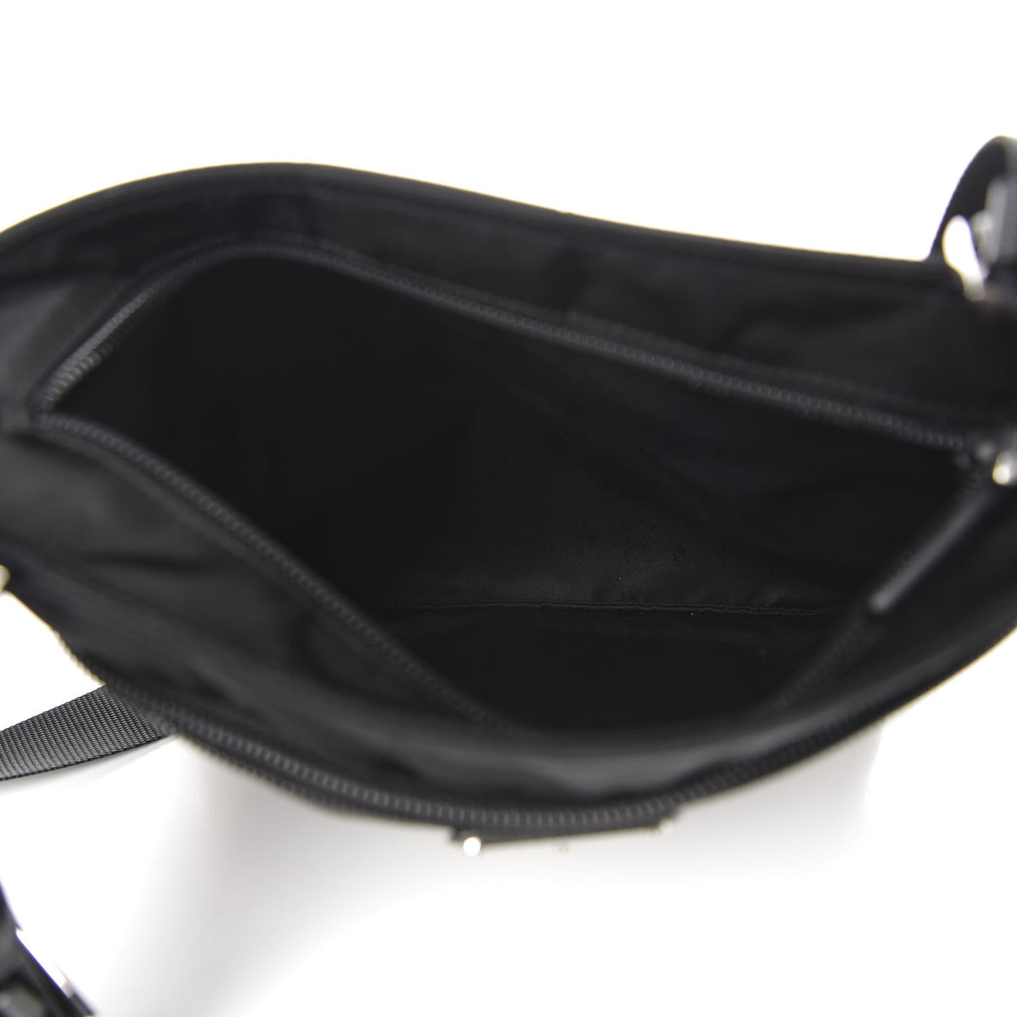 Nylon Flat Messenger Bag Black