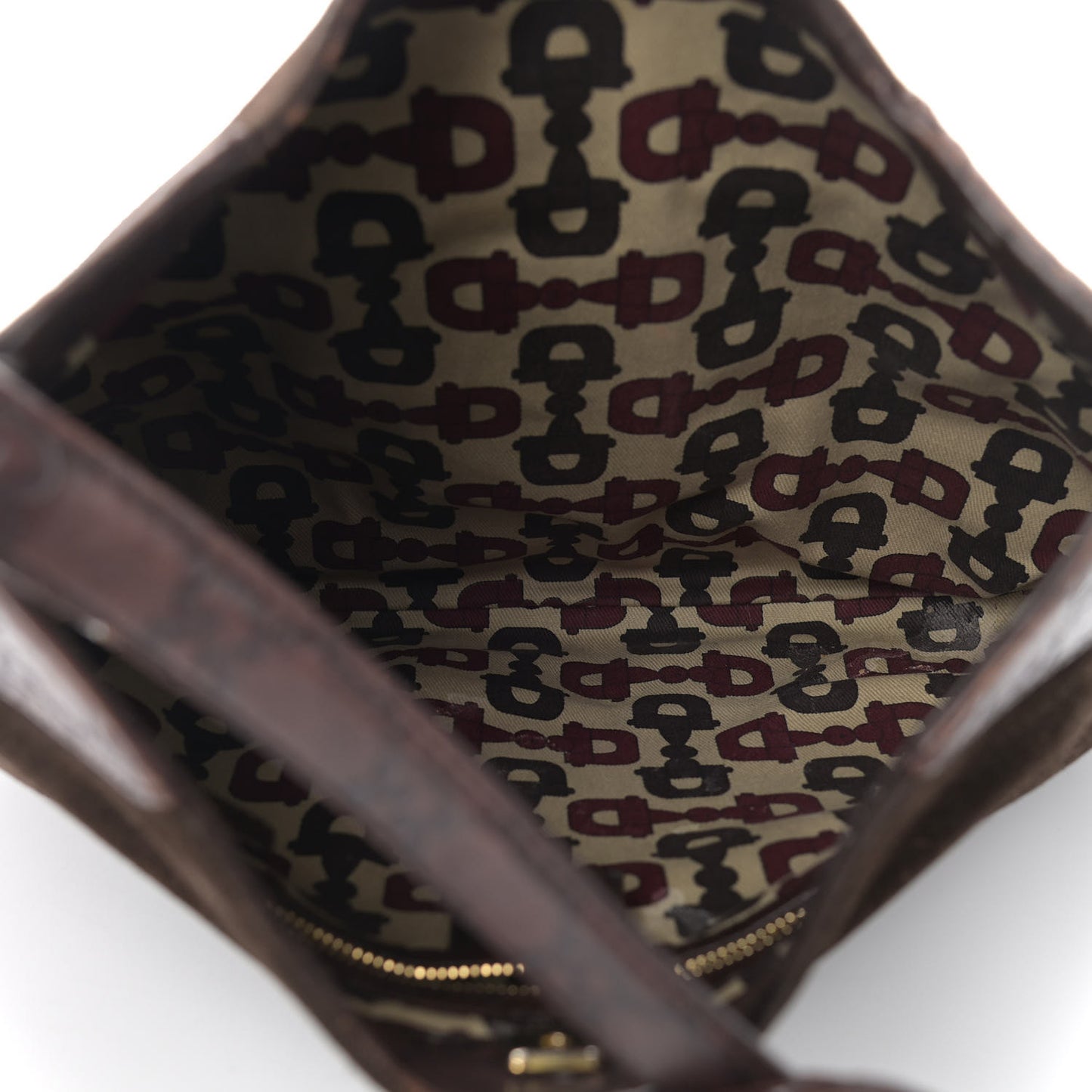 Guccissima Suede Hasler Hobo Dark Brown