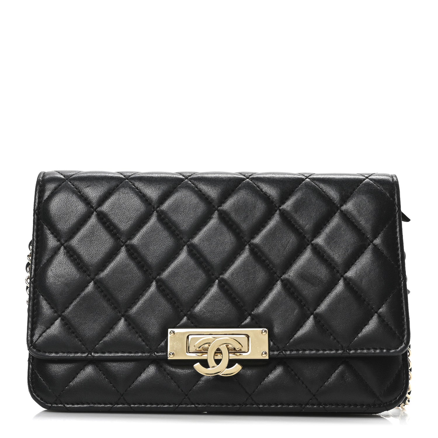 Chanel Lambskin Quilted Golden Class Wallet on Chain WOC Black 1 of 10