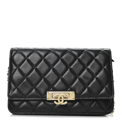 Chanel Lambskin Quilted Golden Class Wallet on Chain WOC Black 1 of 10
