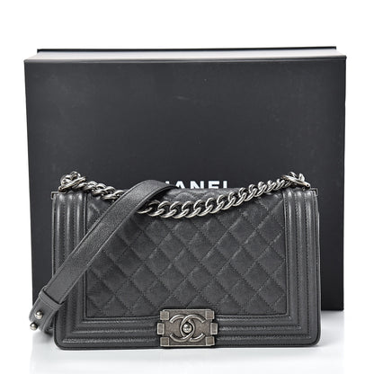 Chanel Caviar Quilted Medium Boy Flap Anthracite 10 of 10