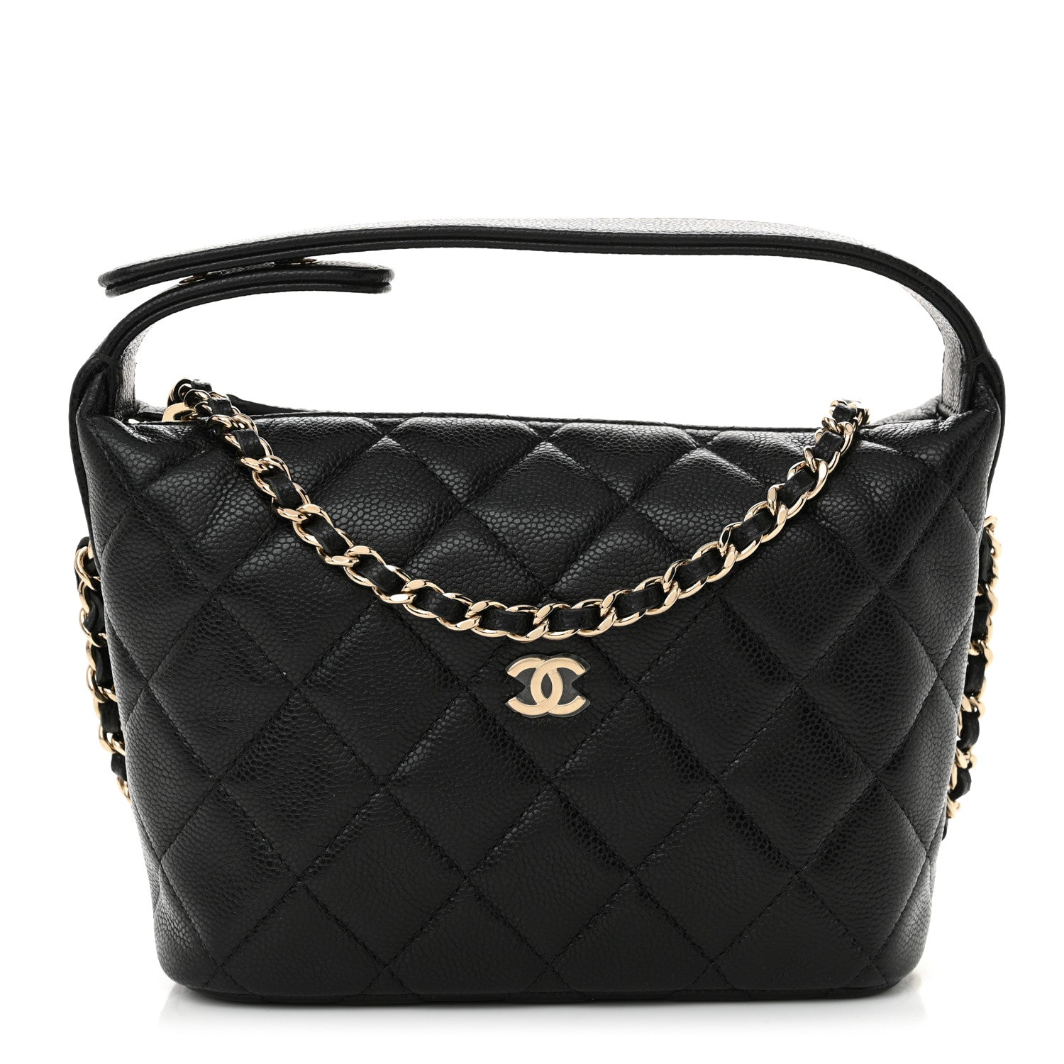 Chanel Caviar Quilted Hobo Clutch With Chain Black 1 of 12