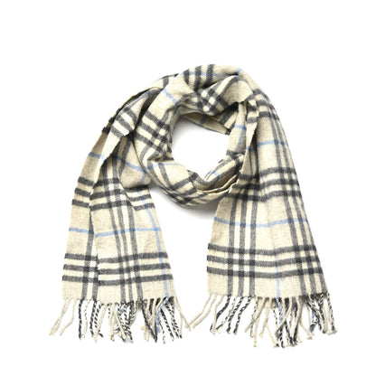 Burberry Cashmere House Check Fringe Scarf Grey 3 of 4