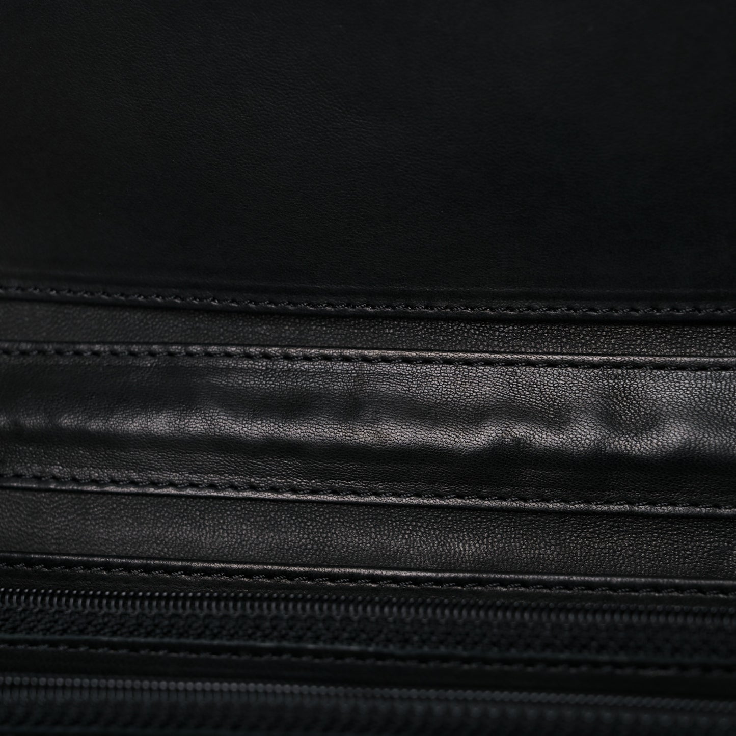 Patent Calfskin Quilted Brilliant East West Flap Clutch Black