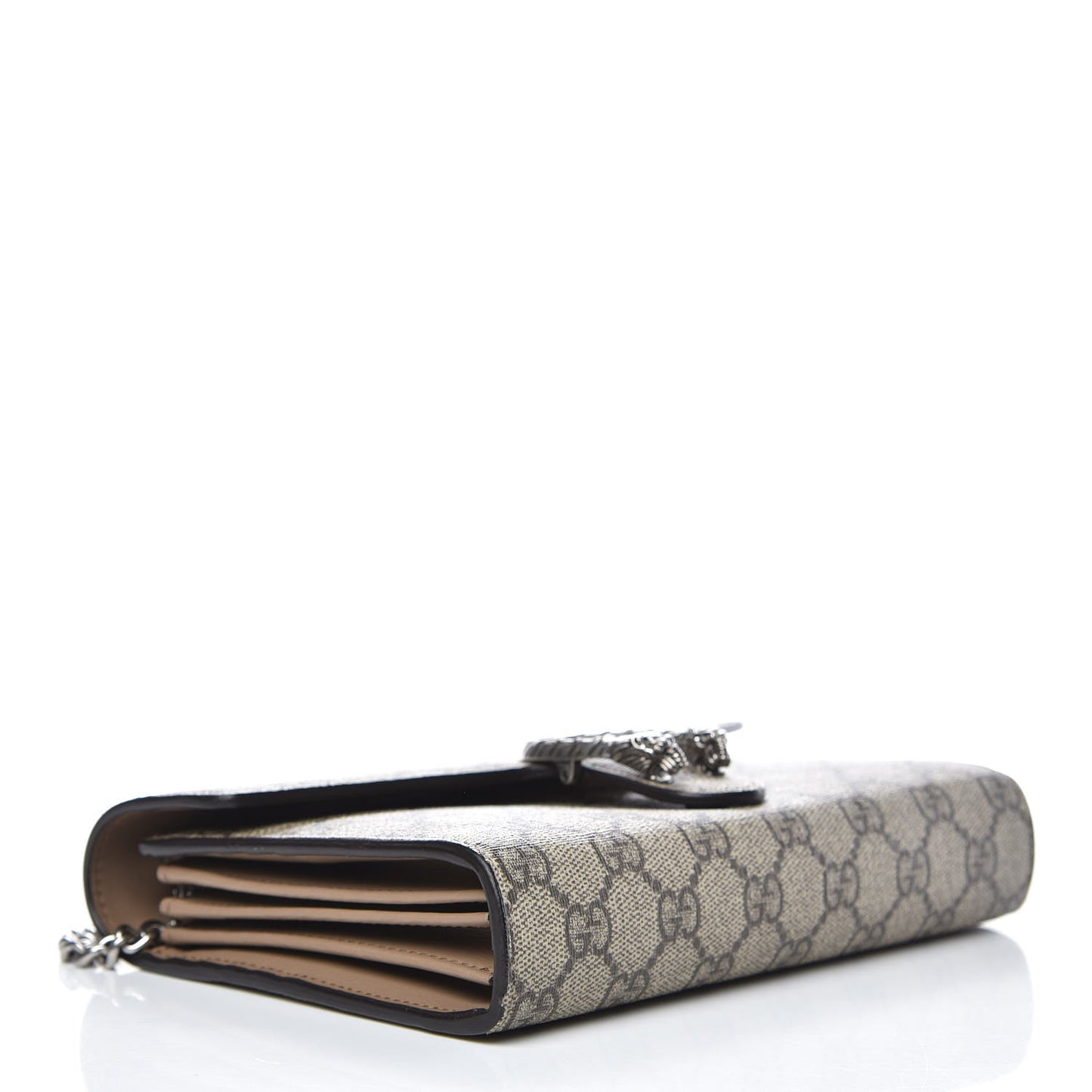 GG Supreme Monogram Mini Dionysus Chain Wallet Beige Taupe
