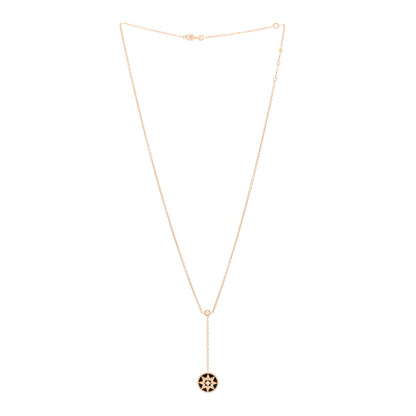 Christian Dior 18K Rose Gold Diamond Black Onyx Rose Des Vents Y Necklace 3 of 5