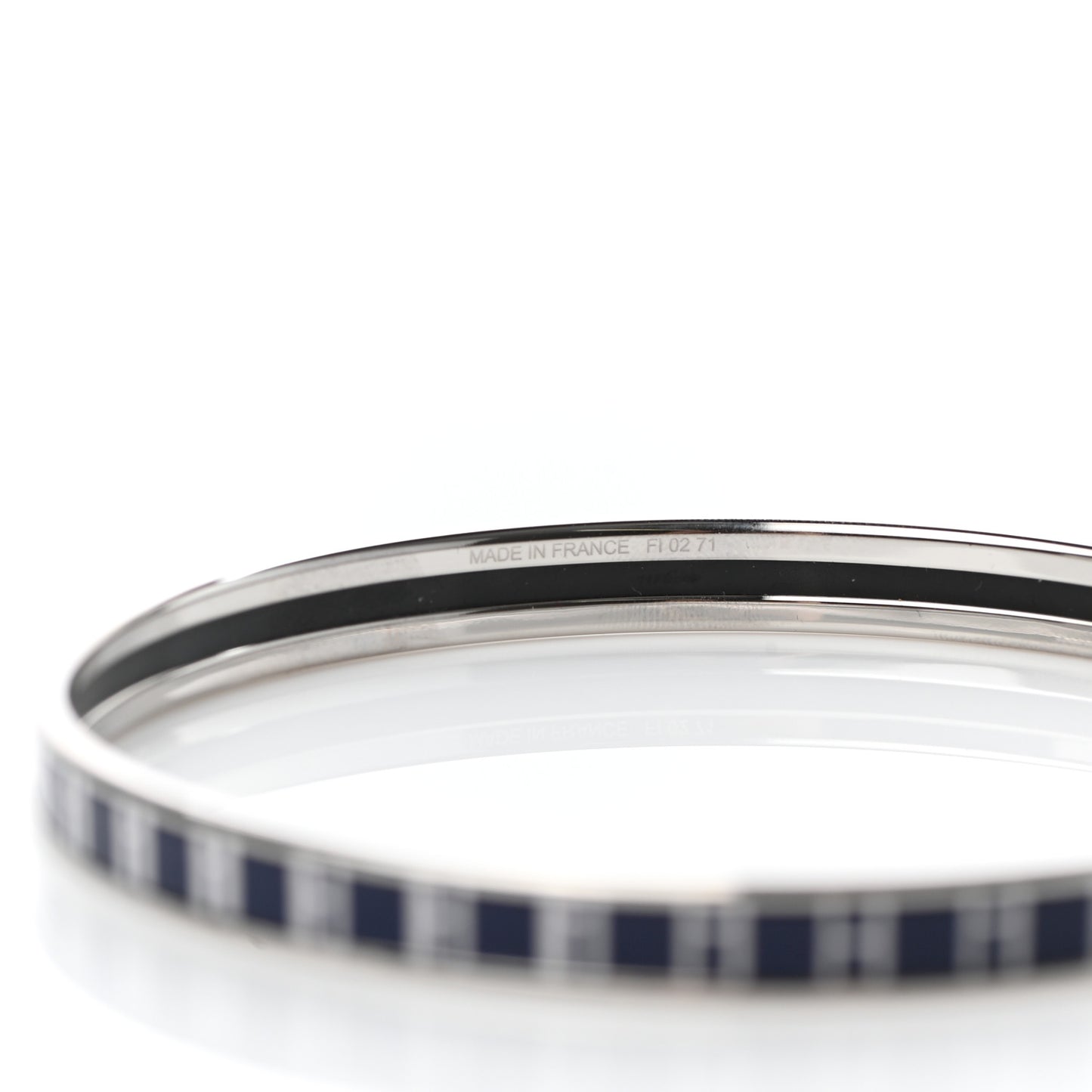 Printed Enamel OP'H Extra Narrow Bracelet 70 Ultramarine White