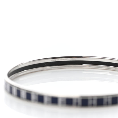 Hermes Printed Enamel OP'H Extra Narrow Bracelet 70 Ultramarine White 5 of 5