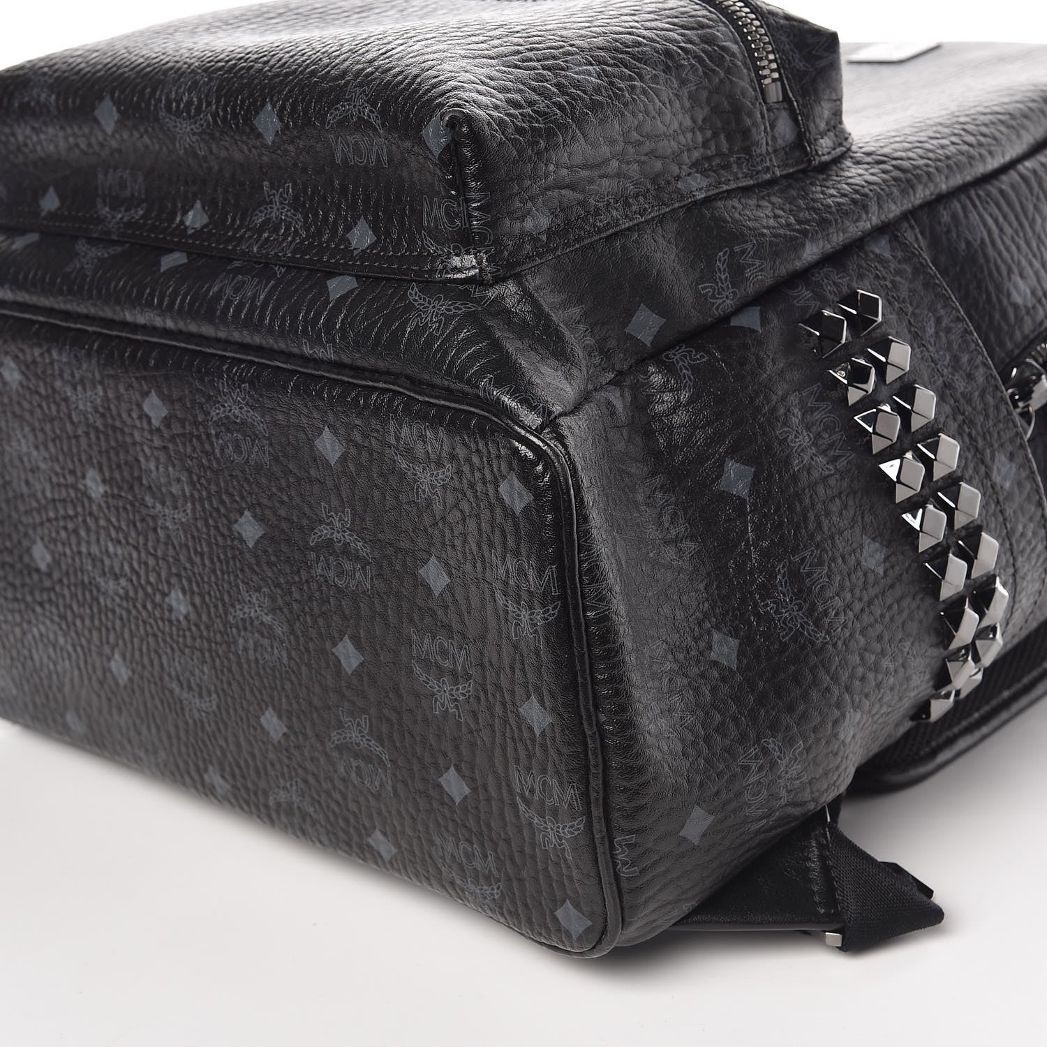 MCM Visetos Medium Side Studs Stark Backpack Black 10 of 10