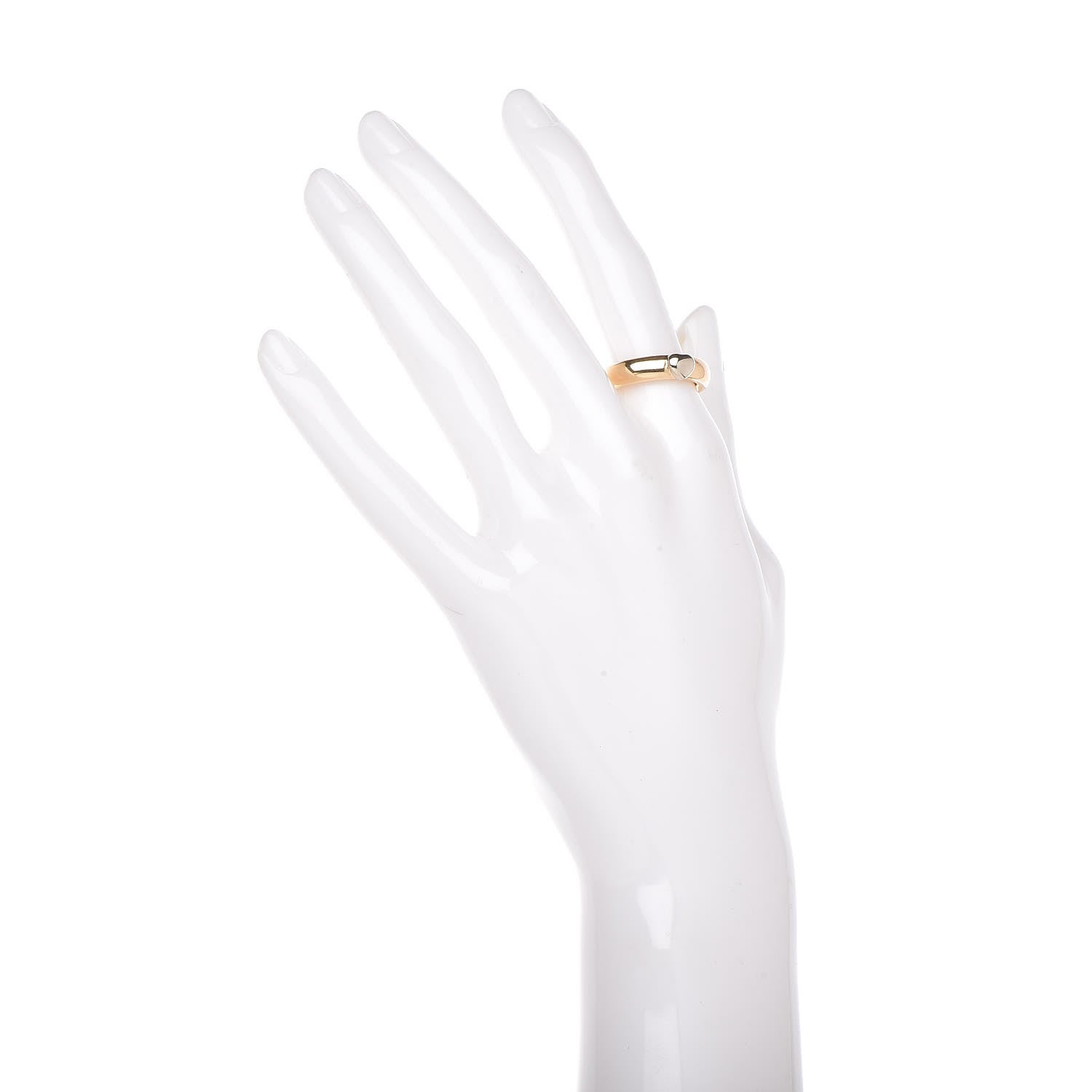 Tiffany 18K White Yellow Gold Heart Band Ring 50 5.5 2 of 5