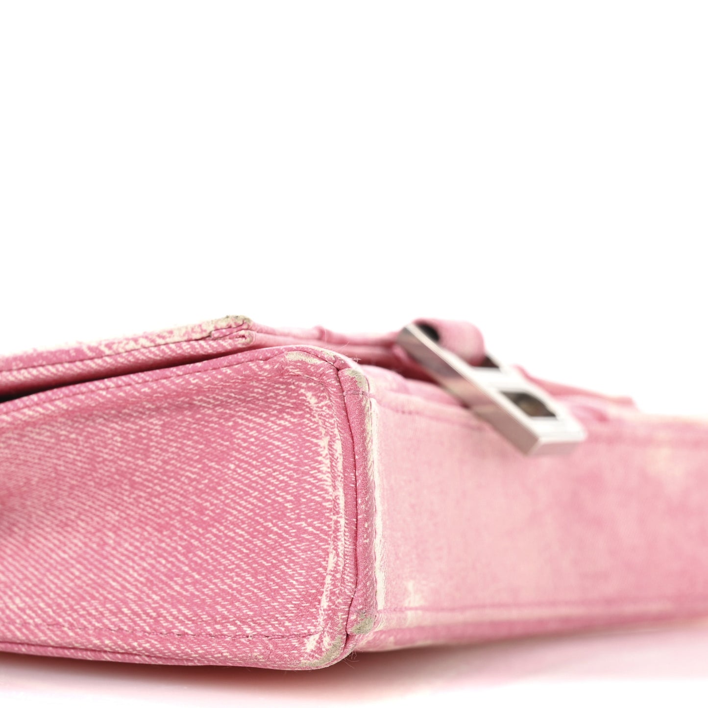 Nappa Denim Printed Hourglass Chain Bag Denim Pink