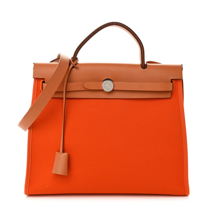 Hermes Toile Vache Hunter Herbag Zip 31 PM Orange 3 of 12