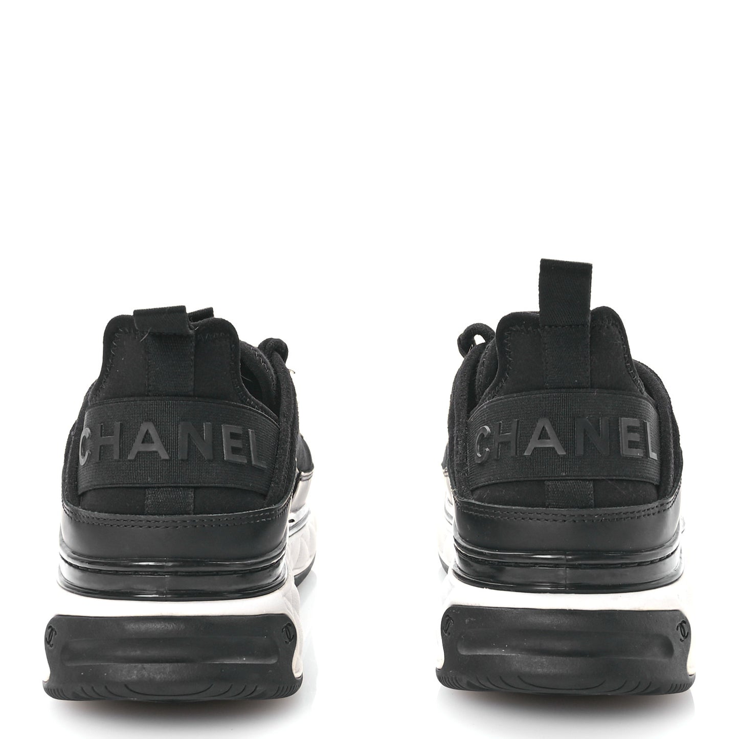 Velvet Calfskin Mixed Fibers CC Sneakers 40 Black