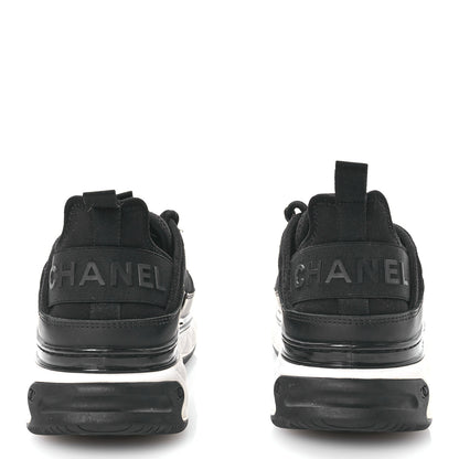 Chanel Velvet Calfskin Mixed Fibers CC Sneakers 40 Black 5 of 9