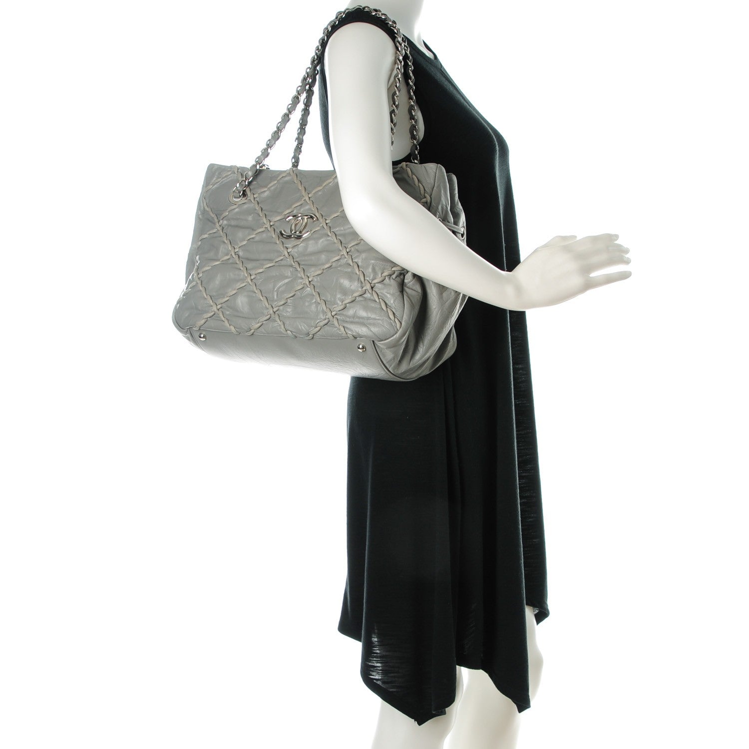 Chanel Calfskin Ultra Stitch Tote Grey 2 of 7