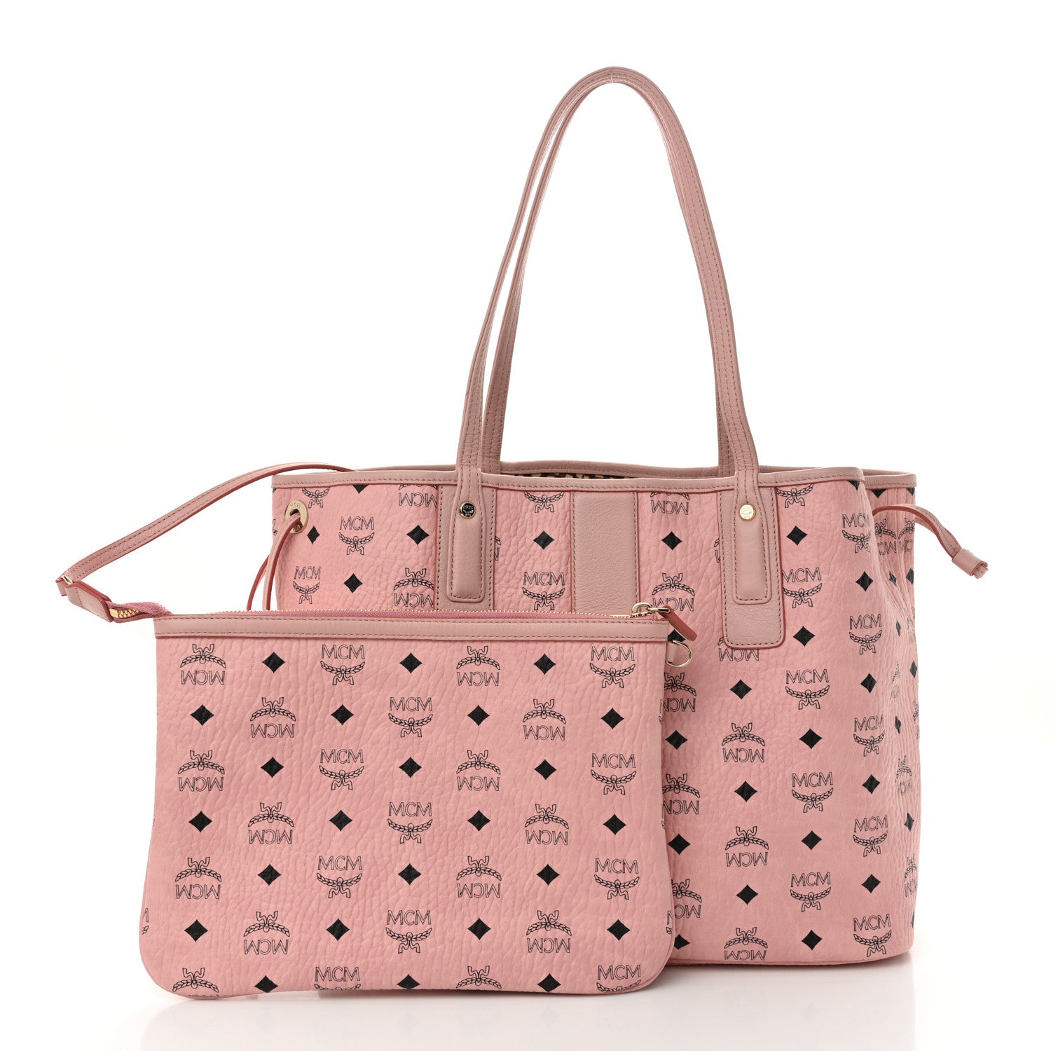 MCM Visetos Medium Liz Reversible Shopper Tote Soft Pink 5 of 21