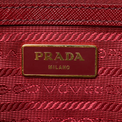 Prada Saffiano Lux Extra Large Galleria Double Zip Tote Cherry 6 of 9