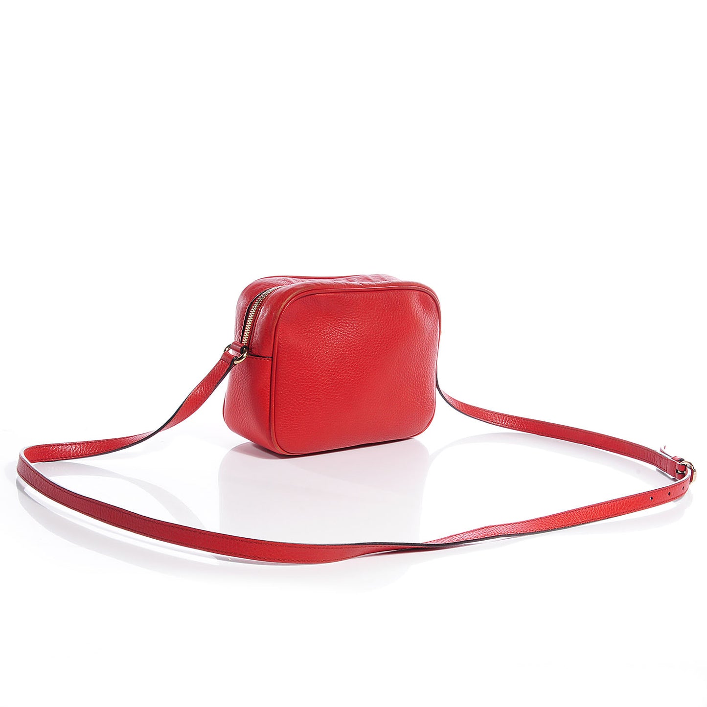 Pebbled Calfskin Small Soho Disco Bag Vibrant Red