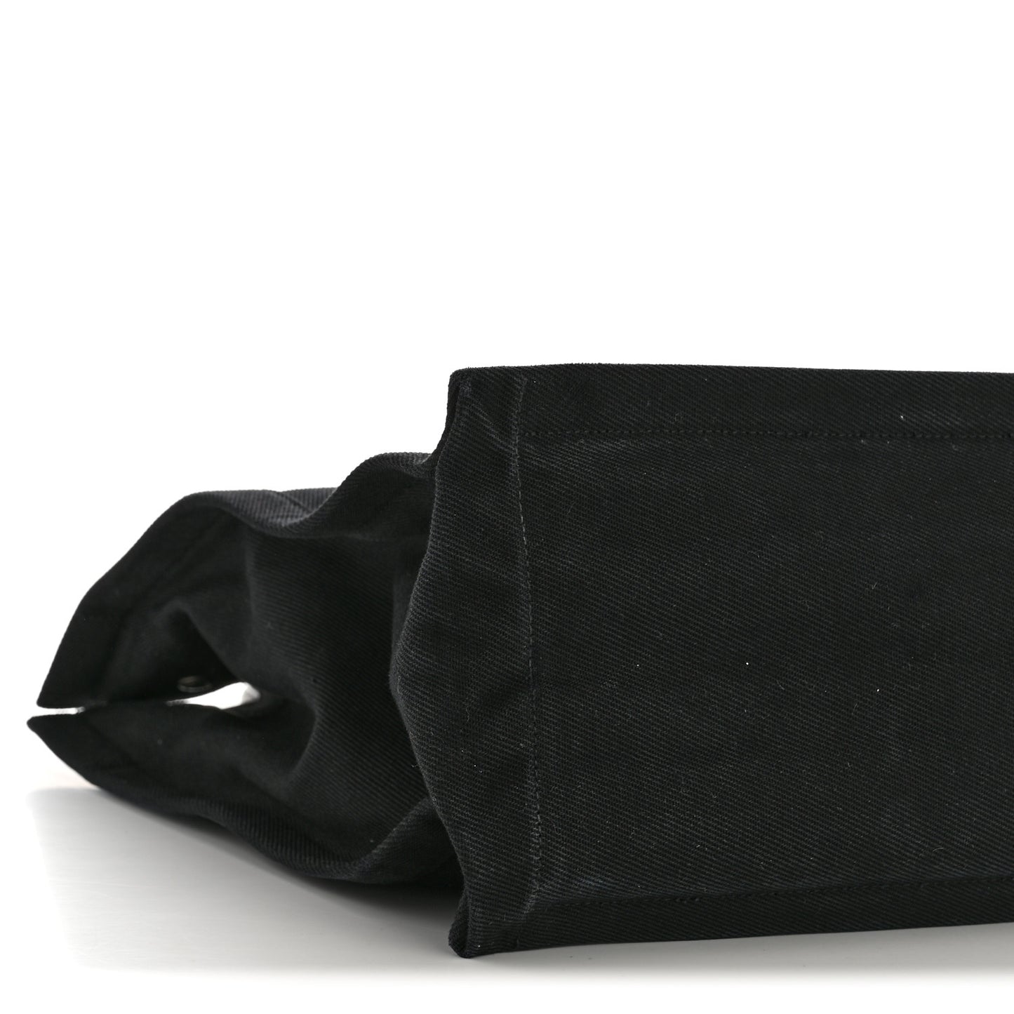 Linen Calfskin Rive Gauche North South Tote Black